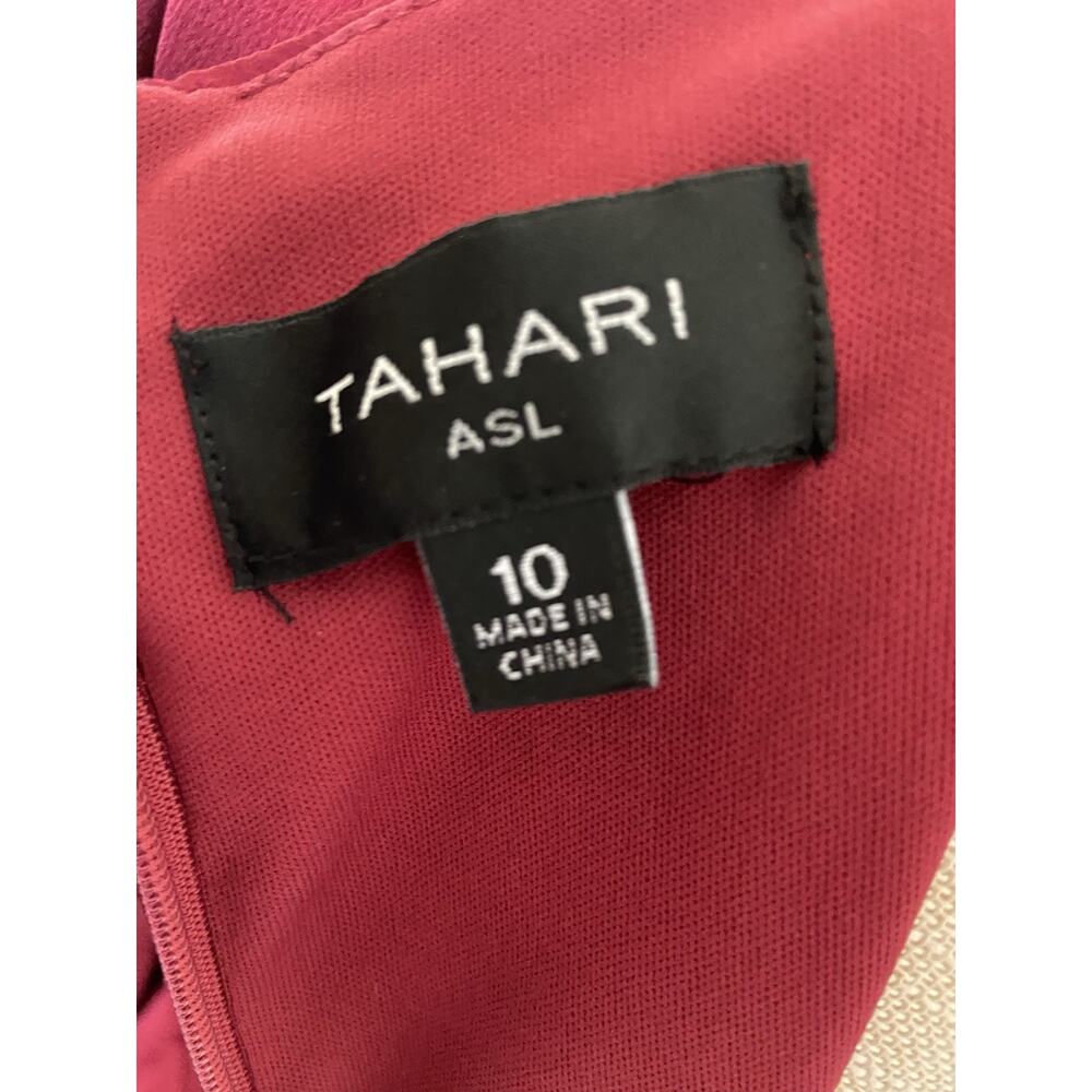 NEW! Tahari ASL Burgundy Surplice Midi Dress/ Size 10/ MSRP $129 - Picture 5 of 6